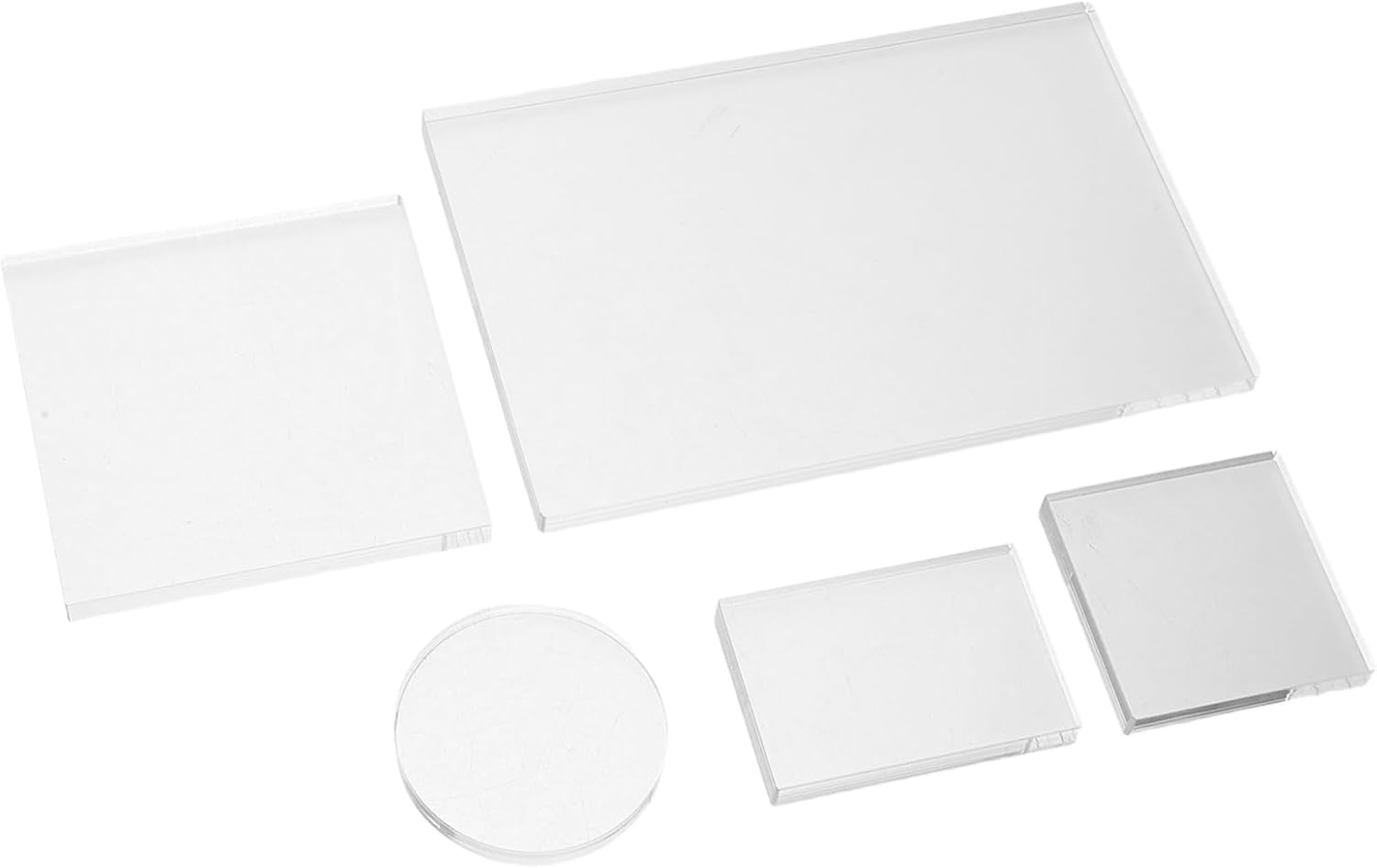 5pcs Transparent Stamp Blocks Clear Acrylic Stamping Tools Reusable for Card Making Scrapbooking and Journaling Crafting Accessories DIY Projects