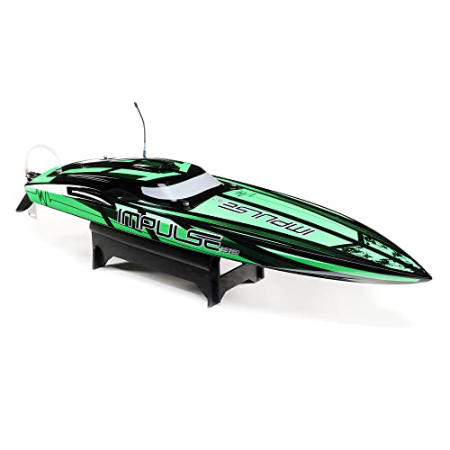 Pro Boat Rc Impulse 32" Brushless Deep-V Rtr Battery And Charger Not Included With Smart Black/Green Prb08037T1 #TOP6