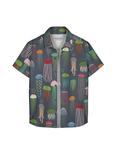 Image of HELLCAT Beige Trendy Regular Fit Printed Causal Shirt for Boys