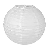 Runde handgefertigte Papierlaterne in Weiss mit einem Durchmesser von 40 cm