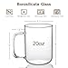 BWODYAY Glass Coffee Mugs, 20 oz Ice coffee cups, Large Clear Tea Cups Set of 2, Glass Mugs with Handles, Glass Cups for Latte, Cappuccino, and Tea