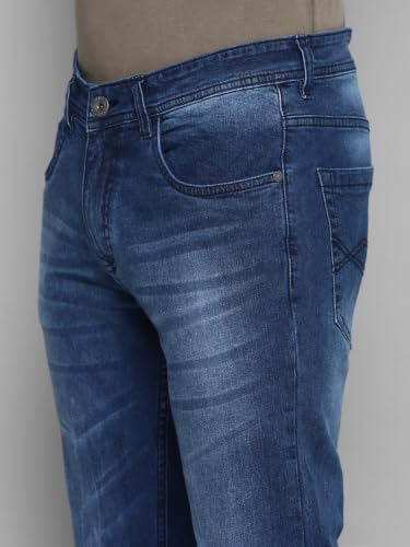 Image of Allen Cooper Slim Mid Rise Stretchable Denim Jeans for Men