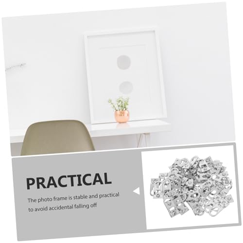 Image of POPETPOP 50pcs Picture Frame Hangers Durable Aluminum Alloy Hooks for Secure Wall Mounting Lightweight Picture Hanging Hardware for Frames Mirrors and Embroidery