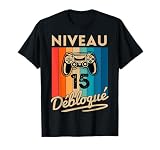 Cadeau Garçon 15 ans Anniversaire Gamer Niveau 15 Adolescent T-Shirt