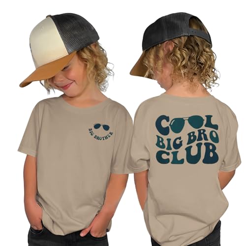 Big Brother Shirt for Toddler Baby Boys Cool Big Bro Club T-Shirt Kids Promoted Big Brother Announcement Outfit