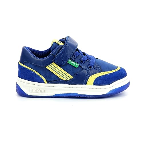 Kickers Kouic, Zapatillas Unisex niños, Azul Marino Amarillo, 20 EU