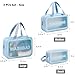 DAPOWER Travel Toiletry Bag for Women and Men, Matte Translucent Shower Bag with Handy Handle, Makeup Cosmetic Organizer Bag for Travel Toiletries Accessories (Blue)