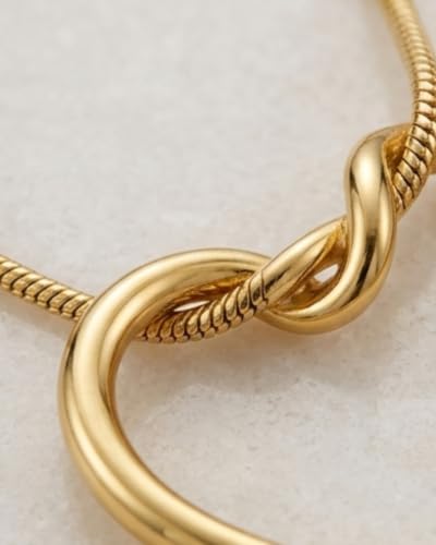 Adrika jwell Anti Tarnish Heart Pendant Necklace Chain for Women | Stylish 18K Gold Plated Heart Shape | Minimalist Pendant Necklace for Daily and Office Wear | Gift for Girls | Korean Chain - Image 3