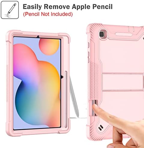Vakarey Compatible with Samsung Galaxy Tab S6 Lite Case Kids,Shockproof Cover for Samsung Tab S6 Lite 2022 SM-P610/P615/P613/P619,Rose Gold