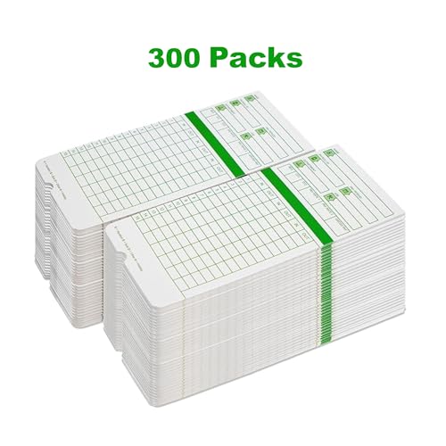 Image of Time Cards for Employees Monthly,Numbered Days,All Pay Periods,300 Count,2-Sided,3 3 /8 inch x 7 3 /8 inch,Green Print,Timecards for Time Clocks