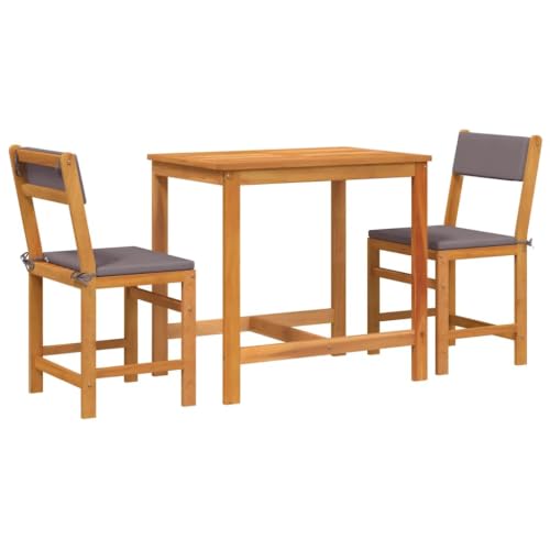 LMTYOENFG 3-Piece Outdoor Patio Balcony Set, Solid Acacia Wood Furniture