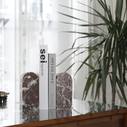 Soportes de libros de mármol turco Koville, finales decorativos pesados de 7lbs 6