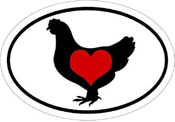 Chicken Decal - Oval Love Vinyl Sticker