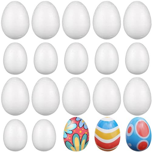 VILLCASE Craft Foam Eggs, 40Pcs Easter Eggs Foams DIY Egg Blank Eggs for Easter, Halloween, Christmas, School, DIY Painting Projects