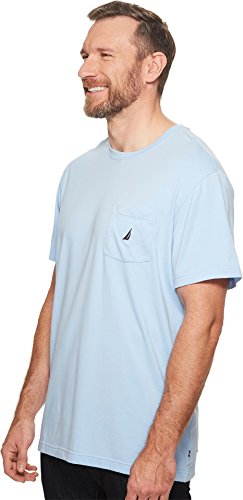 Nautica Men's Big & Tall Solid Crew Neck Short-Sleeve Pocket T-Shirt, Noon Blue, 5XLT Tall2