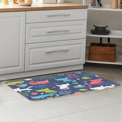 Evita resbalones en la cocina con este juego de tapetes lavables de gatos de 2 piezas 7