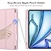 iMieet iPad Air 11 Inch Case M4/M3/M2(2026/2025/2024), iPad Air 5th/4th Generation Case 2022/2020 10.9 Inch with Pencil Holder,Trifold Stand Smart Case with Soft TPU Back(Pink)