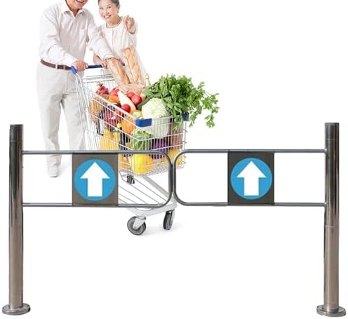 Automatic Closing Safety Gate for Supermarket Entrance, Swing Door Security Fence for Cashier Counter, Durable Child Safety Barrier, Easy Install, Heavy Duty Access Control