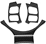 Steering Wheel Cover, 4Pcs/Set Carbon Fiber Steering Wheel Trim Cover Car Refitting Fits for Lexus IS250 IS300 IS350 (Type C)