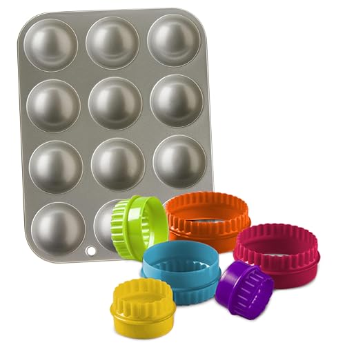 Dexam The Ultimate Christmas Baking Set – Non Stick Mince Pie Tins for Baking 12 and Mince Pie Cutters, Includes Crinkle Edge Cutter and Festive Moulds for Christmas Treats