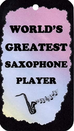 Set Of 2 Music 3 1/2" x 6" Kitchen Decor Signs/Plaques/Magnets Sayings 5012 and 5090 World's Greatest Saxophone Player 97% Hot Air Birthday Christmas Friend House Warming Anytime Musician Gifts image 5