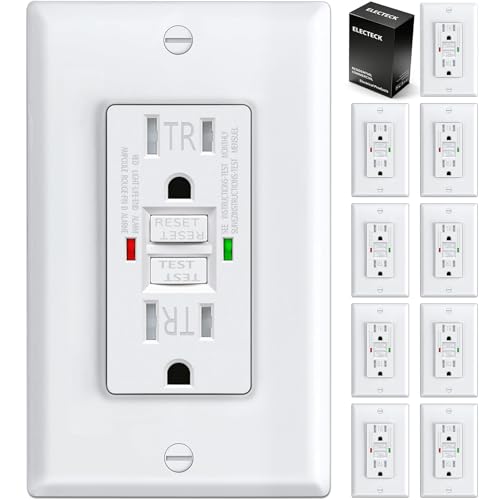 ELECTECK 10 Pack GFCI Outlets 15A with TR, Self-Test