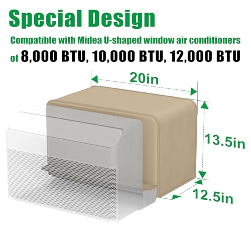 Forestchill Window Air Conditioner Cover, Compatible with Midea U-Shaped Window AC Unit, Fit for 8,000, 10,000, 12,000 BTU, Heavy Duty Weatherproof Air Conditioner Covers for Outside Units - Thumbnail 2
