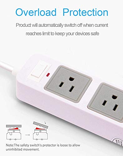 2 Prong Power Strip With Usb, 2 Prong To 3 Prong Outlet Adapter With 4 Usb Ports 6.6Ft Extension Cord, 3 Ac Outlets Flat Plug Surge Protector For Smartphone Tablets Home, Office And Hotel, White #TOP3