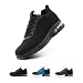 Hitmars Zapatos de Seguridad para Hombre Calzado de Seguridad Mujer Zapatillas Trabajo Puntera de Acero Ligero Calzado de Deportes Colchón de Aire G1-S-NegroNegro EU41