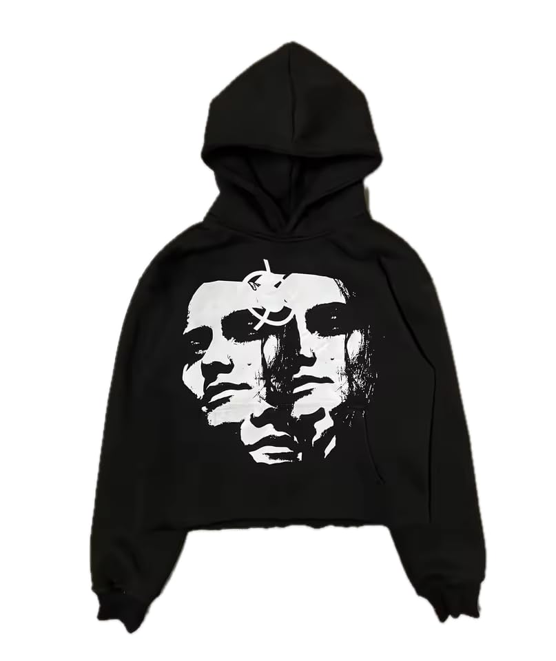 Sweat à capuche War With The World Faces avec imprimé graphique