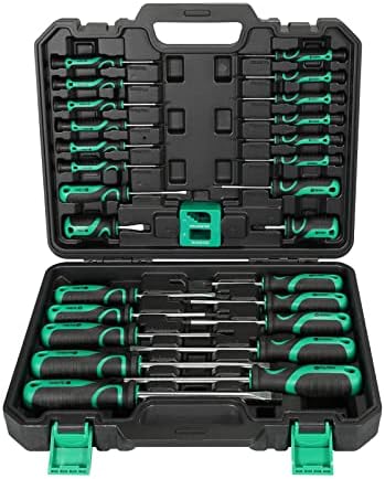 ENGiNDOT Magnetic Screwdriver Set with Storage Case and Magnetizer, 27 piece Bi-material Screwdriver, Including Slotted/Phillips/Torx/Precision Screwdriver for Household Repairs, Home Improvement