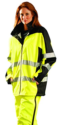 Image of Occunomix SP-BRJ-YM Class 3 Speed Collection Premium Breathable Rain Jacket, Medium, Yellow