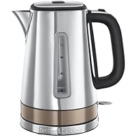 Russell Hobbs kettle [1.7l, 3000W, stainless steel] distinctions titanium(Push-to-open lid, 360° base with cord storage, Perfect pour spout,removable Anti-scale filter, water level indicator) 24284