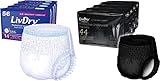 LivDry Adult Incontinence Underwear, Extra Absorbency with Black Series for Men Bundle - Extra Large, Case