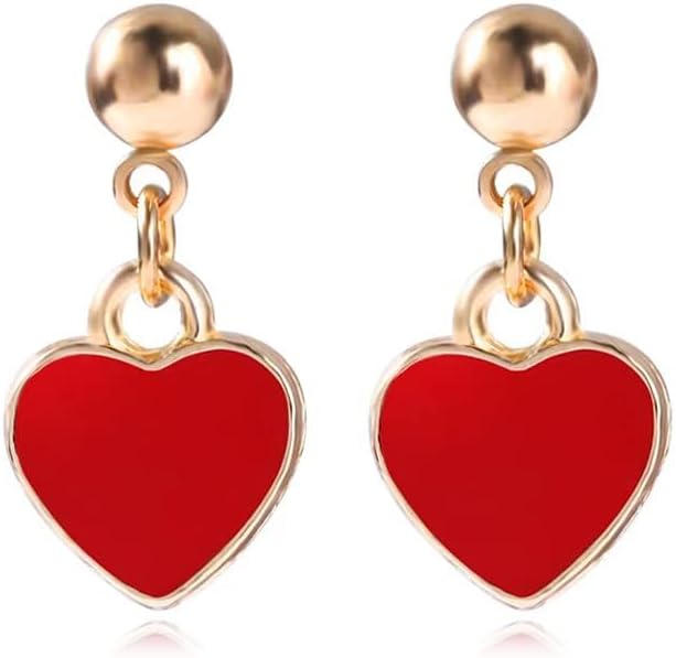 Rhinestone Heart dangle Gold Hoop Earrings for Women Sparkly Crystal Cubic Zirconia Drop Huggie Earing Dangling Prom Fashion Jewelry Gift