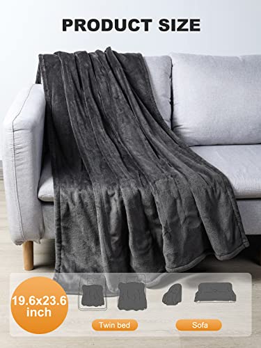 Kyber Zoion Heated Blanket Throw, 50"X60" Flannel Heater Blanket 4 Hours Auto-Off And 4 Heat Levels Heat Blanket Over-Heat Protection, Heating Blanket Electric Throw Ul/Fcc/Cp65 Certification, Grey #TOP4