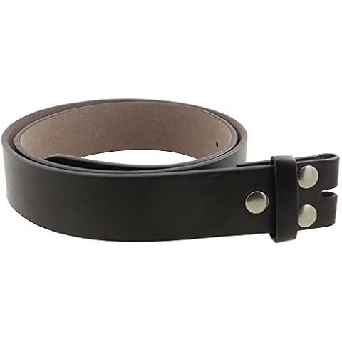 BC Belts Leather Belt Strap with Smooth Grain Finish 1.5" Wide with Snaps (Brown-XL) Cover