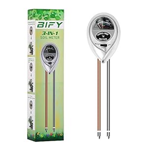 BIFY Bodentester,3 in 1 Bodentester für Feuchtigkeit/Sonnenlicht/pH-Tester,Boden-Feuchtigkeitsmessgerät für Pflanzenerde, Garten, Bauernhof, Rasen(Nur für Boden) kein Batterien erforderlich