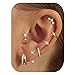 BESTEEL 7Pairs Hypoallergenic Gold Earrings for Women Trendy Small Stud Huggie Hoop Earing Stacks Set Cute Stainless Steel Cartilage Helix Jewelry for Sensitive Ears Dainty Christmas Earrings Gifts