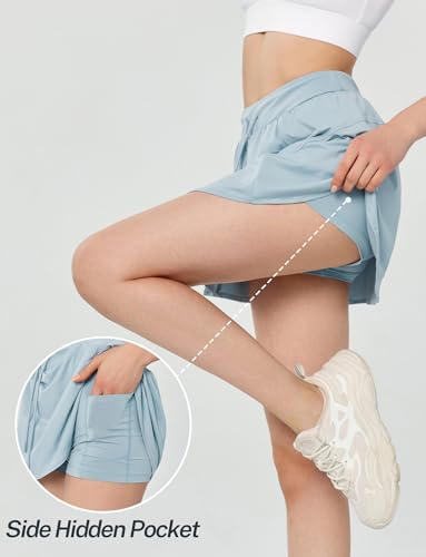Taille haute avec cordon de serrage poches jupes de tennis légères pour l'été - 2