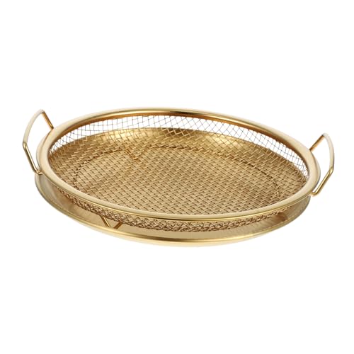 FELTECHELECTR 1 Set Stainless Steel Oil Filter Tray with Fine Mesh Strainer Cooking Oil Draining Tray for Frying Grilling and Washing Vegetables Fruits Easy to Clean Enhances Crispiness