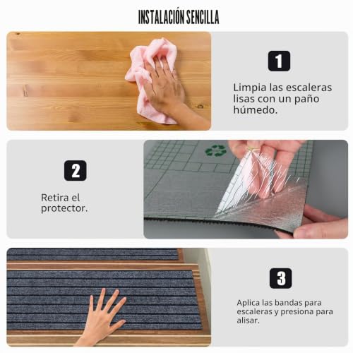 Alfombrillas para escalones interiores de 22x70cm para un salón más acogedor 5