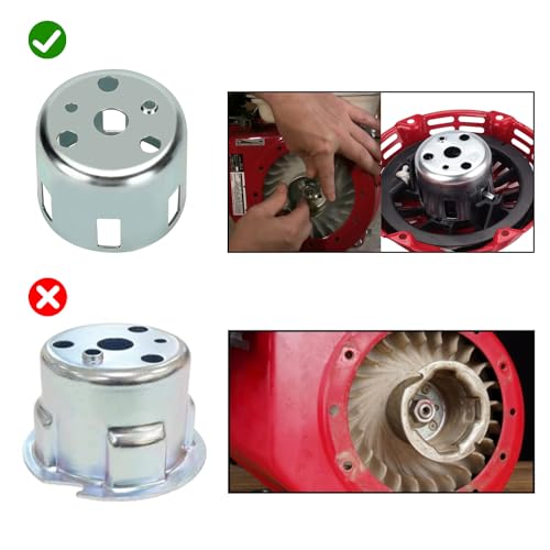 HIAORS Pull Start Assembly Recoil Starter Cup Compatible with GX200 GX160 GX120 6.5HP 5.5HP 28400-ZH8-013YA 28400-Z4M-305ZB 28400-Z0T-003ZB Engine Replacement Parts with Pull Cord Rope (2 Pack) by HIAORS - Used condition - Image 8