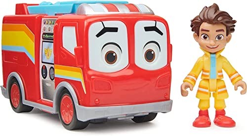 Disney Junior Firebuds, Bo and Flash, Action Figure and Fire Truck Vehicle with Interactive Eye Movement, Kids Toys for Boys and Girls Ages 3 and up!