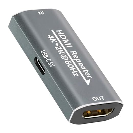 KUYIA HDMI-Verstärker Signal Booster Repeater - 4K@60Hz 80FT / 1080P 145FT Extender, HDMI Extender Buchse zu Buchse Plug & Play, für Gaming/VR/Home Theater mit USB-C Stromanschluss
