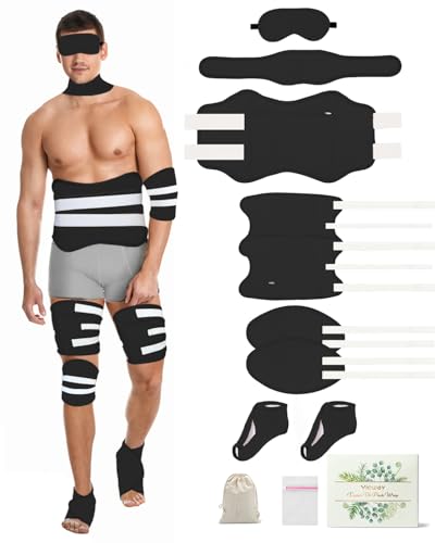 11 Castor Wrap Pack - Cotton Flannel Pads,Entire Body for Men Plus Size, Plus Adjustable Straps & Machine Washable