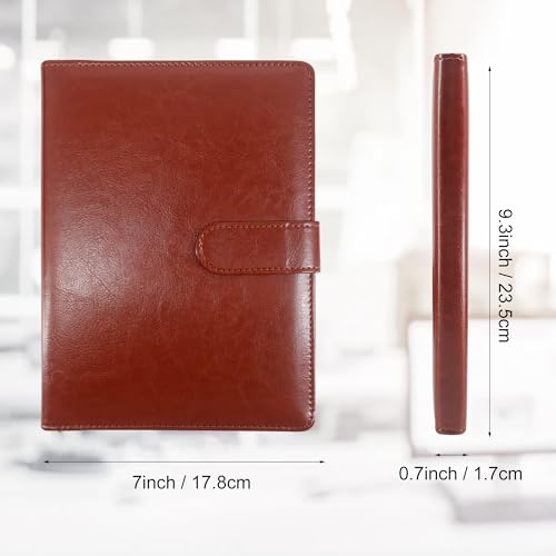 GraduatePro A5 Clipboard Folder with Storage Leather Waterproof Magnetic Conference Presenter Document Business Organizer Sleeves Brown - Image 3