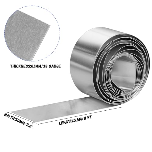 image for Uxney Aluminum Flashing Roll 2 Inch x 11 Ft, 38 Gauge Roof Flashing Me