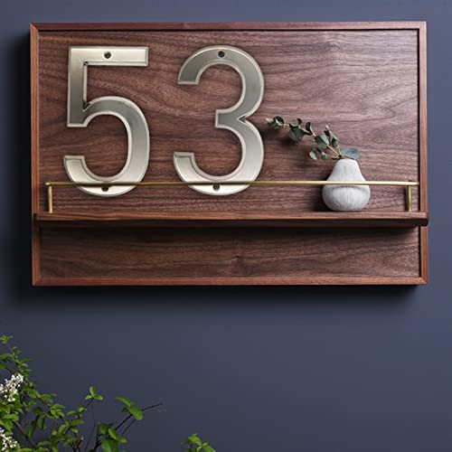 3D Floating House Plaque Numbers 6 Inch 15Cm Big Silver Brushed Nickel Zinc Alloy Screw Mounted Modern Number Door Home Address Digital Outdoor Sign Exterior Yard Street Mailbox Signage Anti-Rust (1) #TOP3