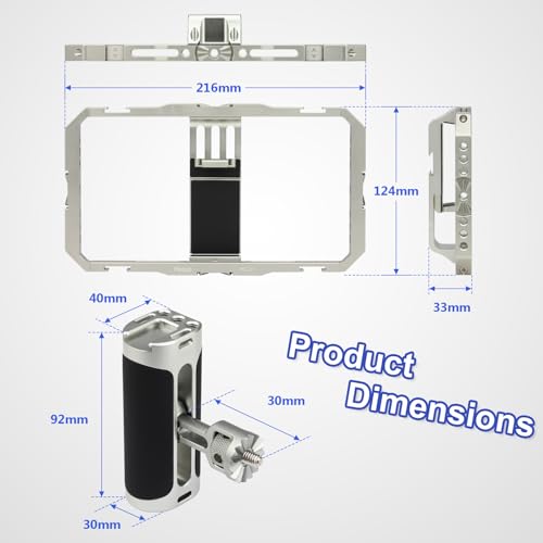 Haoge Universal Phone Cage Video Rig Kit,for iPhone 15/16/17 Pro Max Smartphone Stabilizer with Dual Handle,Handheld Filmmaking Vlogging Phone Rig for Samsung and Other Videomaker Videographer - Image 6